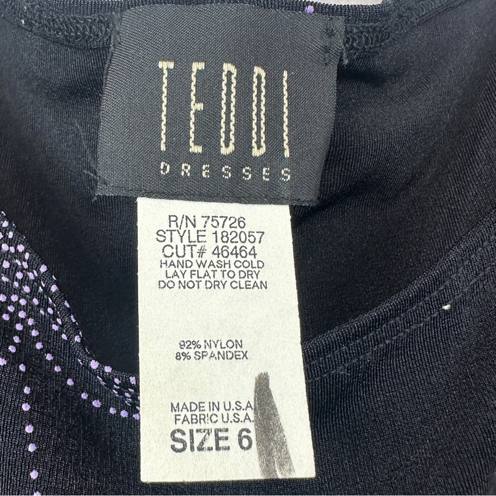 Vtg Teddi Y2k Tank Slip Mini Dress Sz 6 Butterfly Black Purple Whimsygoth Fairy - Picture 5 of 8